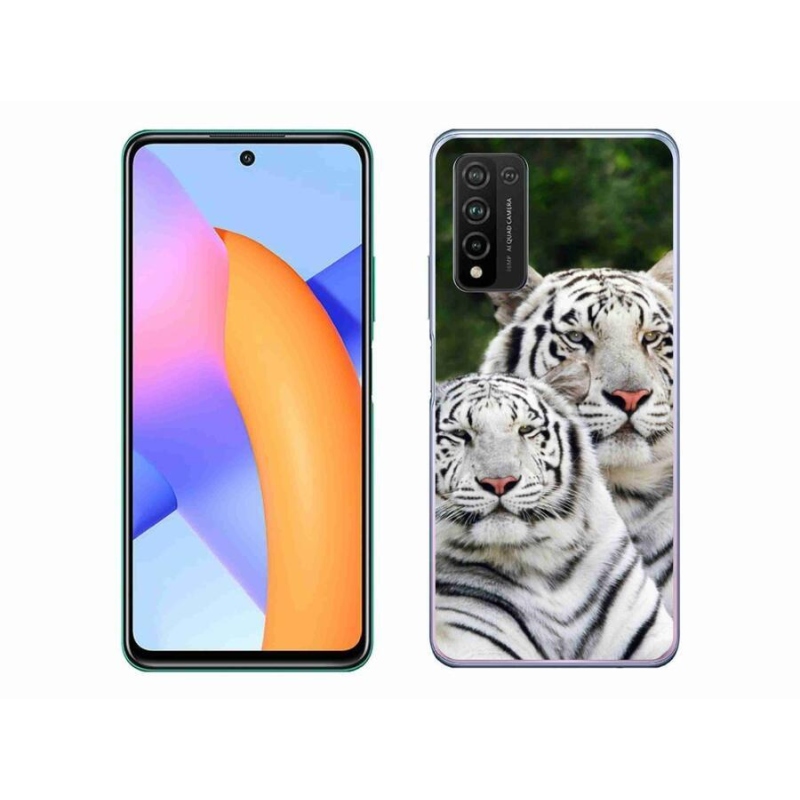 Gél tok mmCase a Honor 10X Lite készülékhez - fehér tigrisek