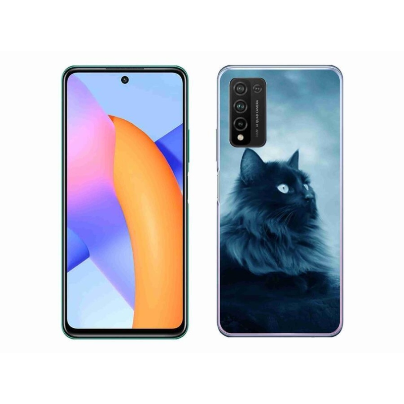 Gél tok mmCase a Honor 10X Lite készülékhez - fekete macska 1