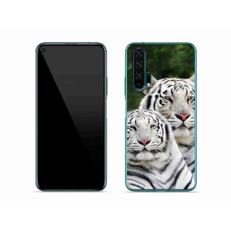 Gél tok mmCase a Honor 20 Pro-hoz - fehér tigrisek