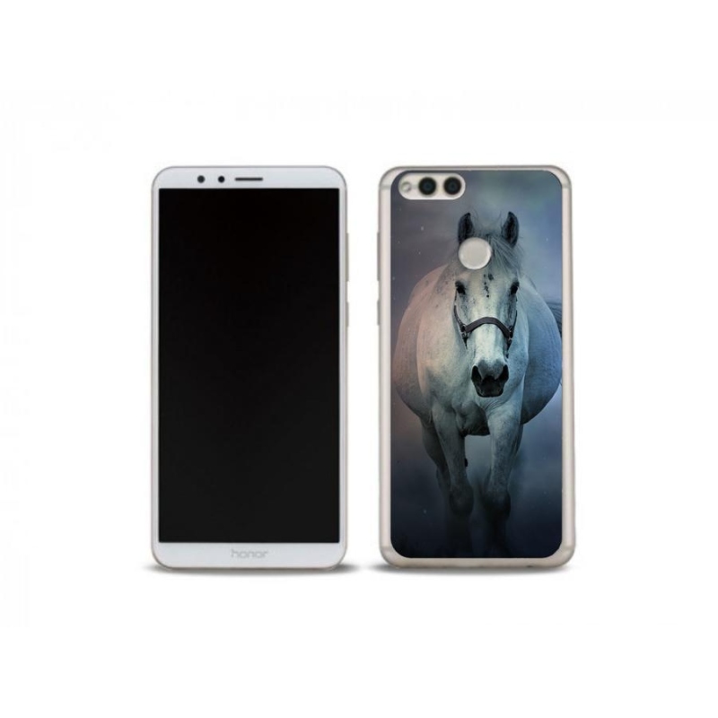 Gél tok mmCase a Honor 7X számára - futó fehér ló