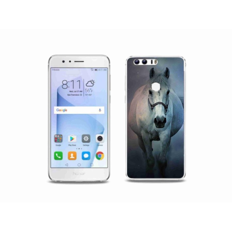 Gél tok mmCase a Honor 8-hoz - futó fehér ló