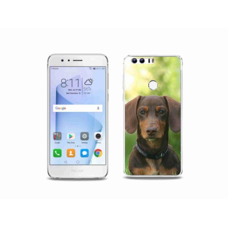 Gél tok mmCase Honor 8-hoz - barna tacskó