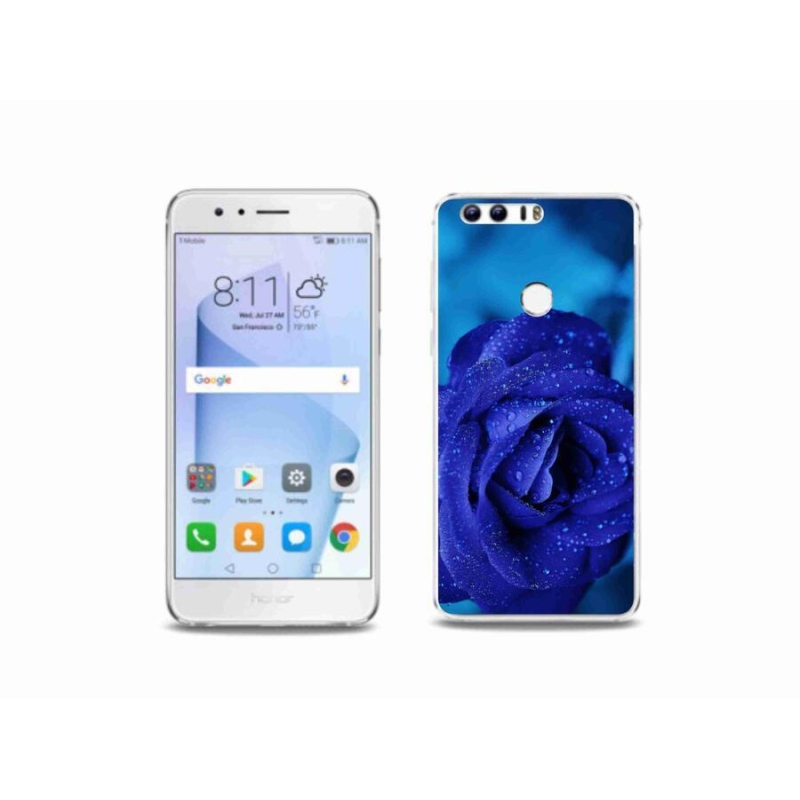 Gél tok mmCase a Honor 8-hoz - kék rózsa