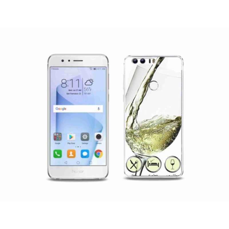 Gél tok mmCase a Honor 8-hoz - borospohár fehér