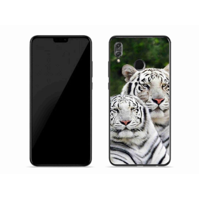 Gél tok mmCase a Honor 8X-hez - fehér tigrisek