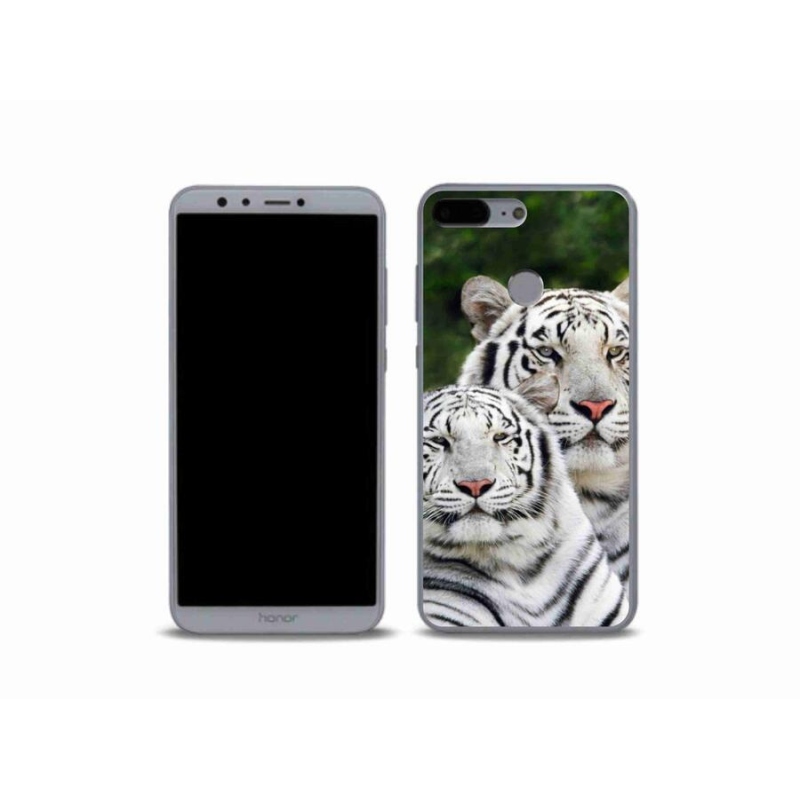 Gél tok mmCase a Honor 9 Lite-hoz - fehér tigrisek