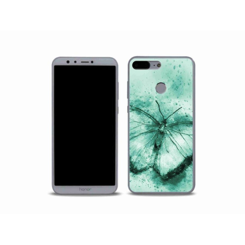Gél tok mmCase a Honor 9 Lite-hoz - zöld pillangó