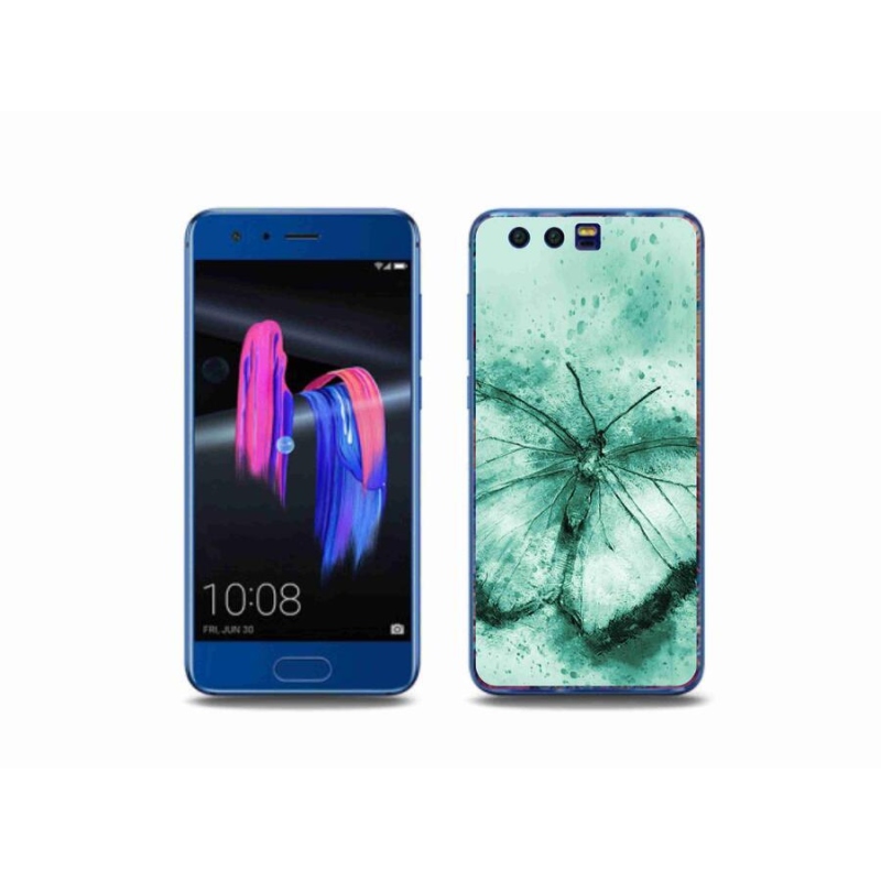 Gél tok mmCase a Honor 9-hez - zöld pillangó