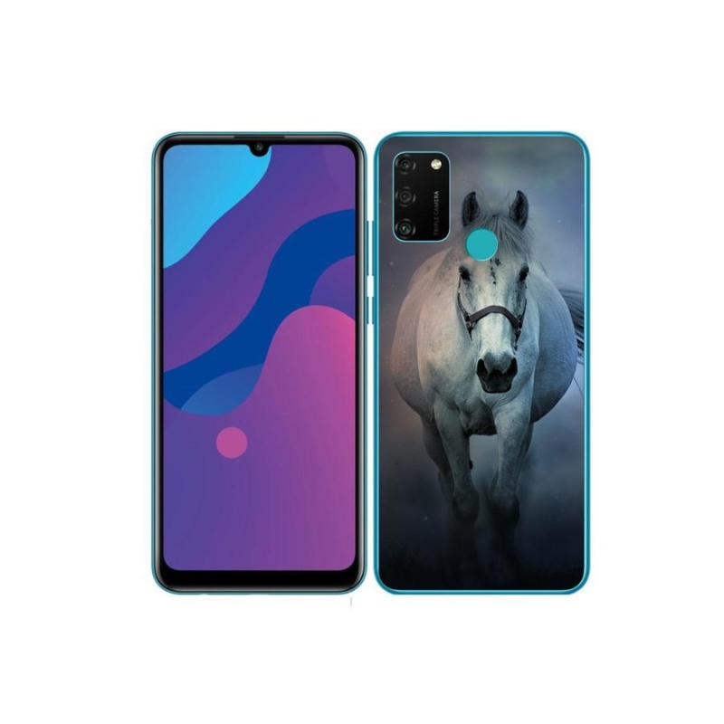 Gél tok mmCase a Honor 9A számára - futó fehér ló
