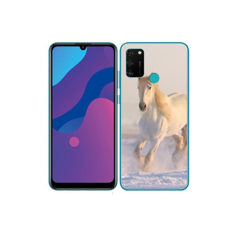 Gél tok mmCase a Honor 9A számára - ló a hóban