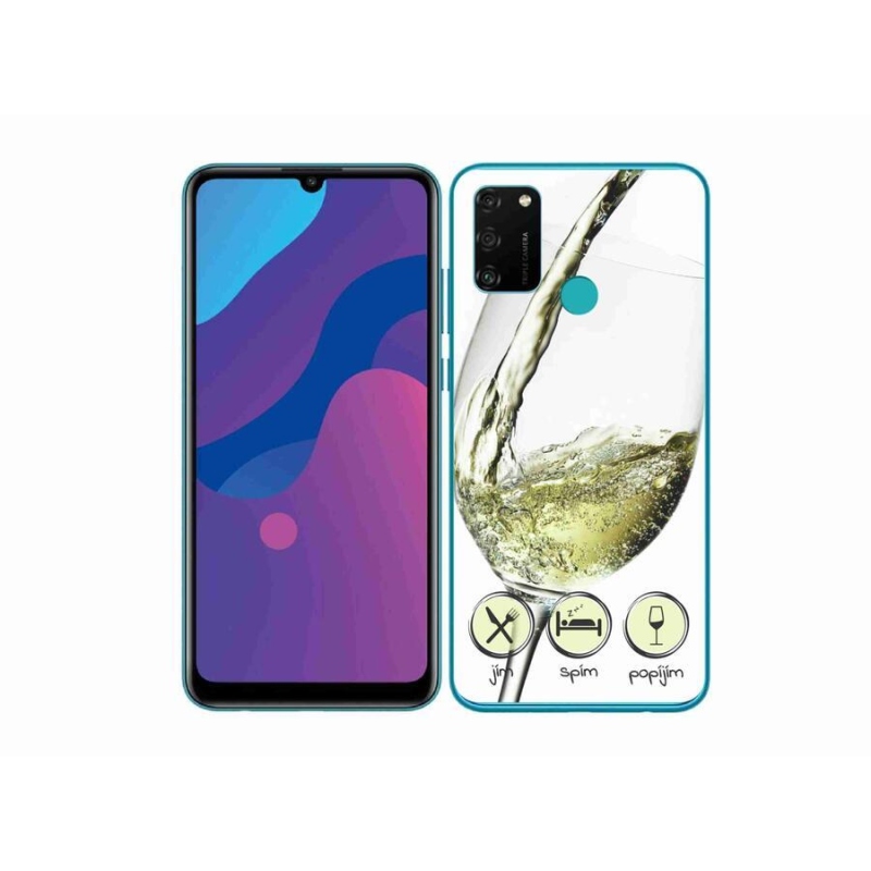 Gél tok mmCase a Honor 9A-hoz - borospohár fehér