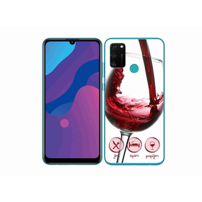 Gél tok mmCase a Honor 9A-hoz - borospohár piros