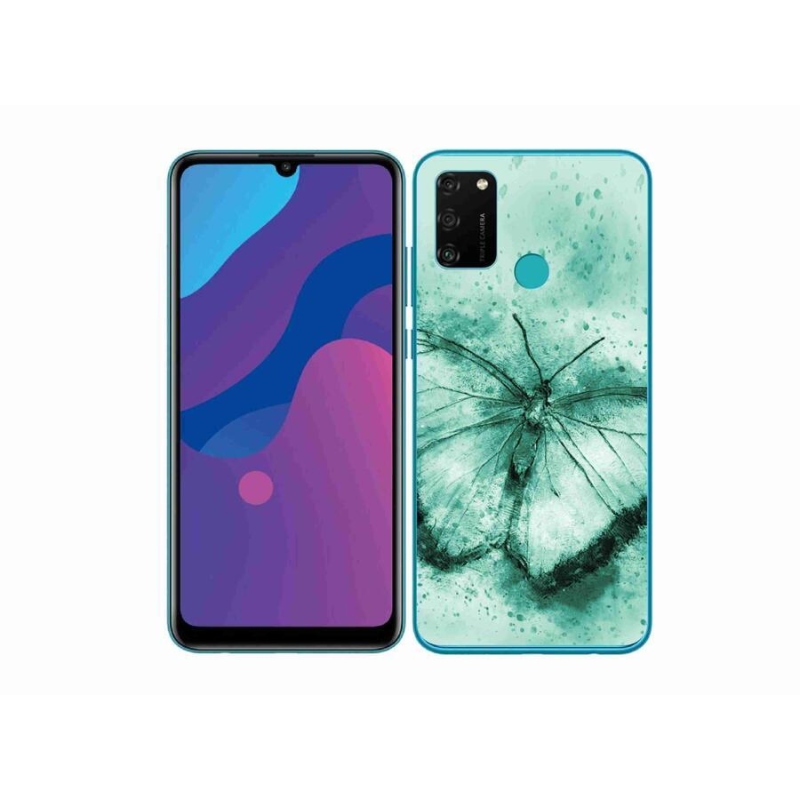 Gél tok mmCase a Honor 9A-hoz - zöld pillangó