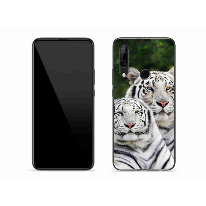Gél tok mmCase a Honor 9X-hez - fehér tigrisek