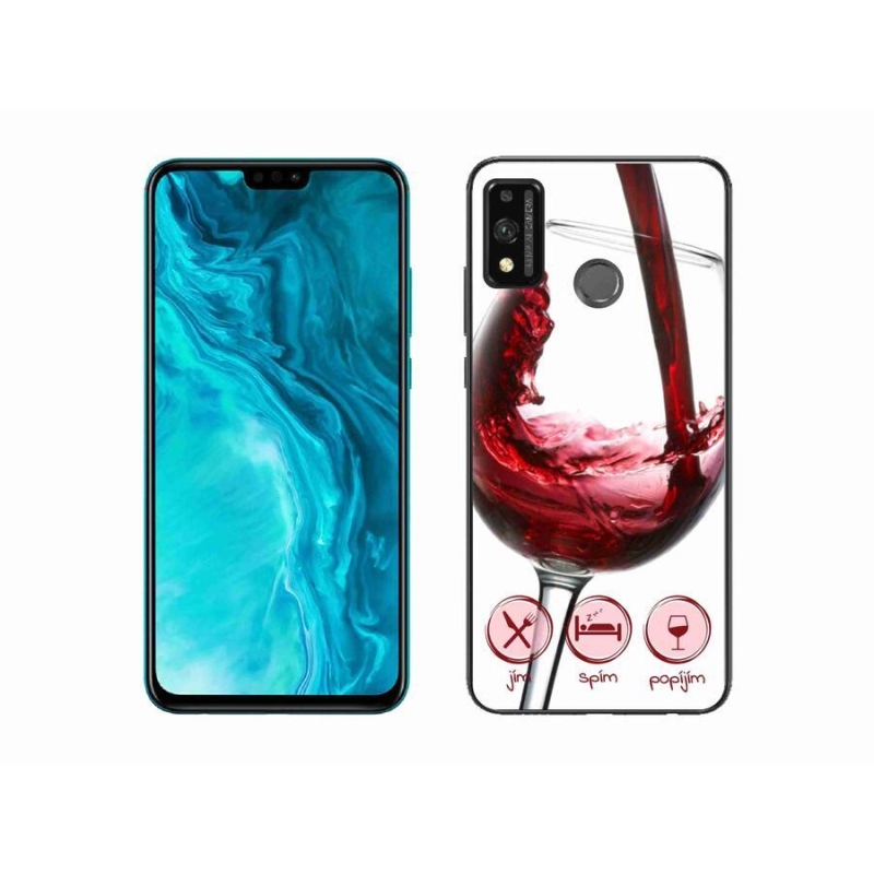 Gél tok mmCase a Honor 9X Lite készülékhez - borospohár piros