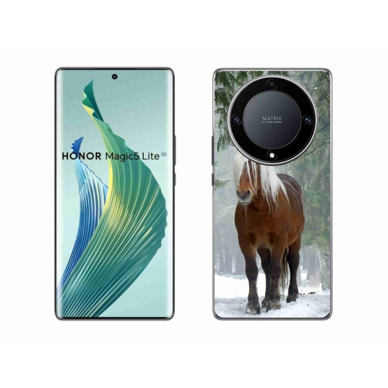 Gél tok mmCase a Honor Magic 5 Lite 5G számára - ló az erdőben