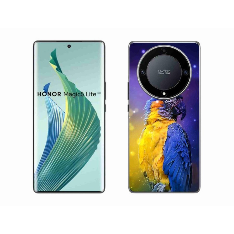 Gél tok mmCase a Honor Magic 5 Lite 5G számára - papagáj ara 1
