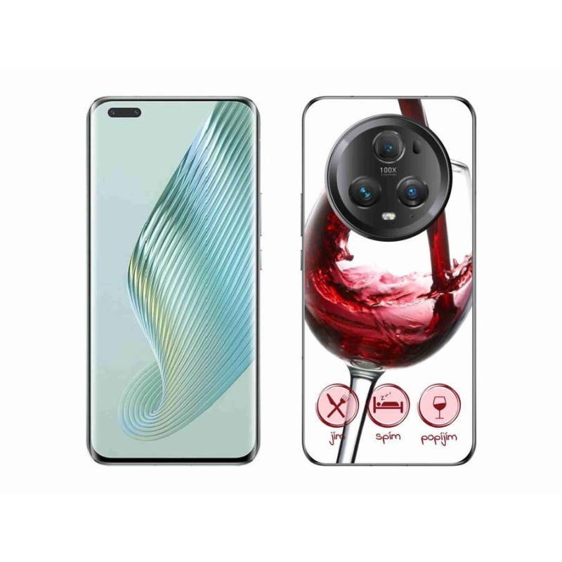 Gél tok mmCase a Honor Magic 5 Pro 5G készülékhez - borospohár piros