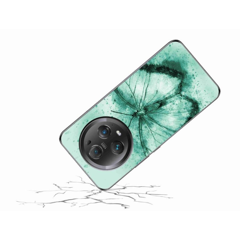 Gél tok mmCase a Honor Magic 5 Pro 5G számára - zöld pillangó