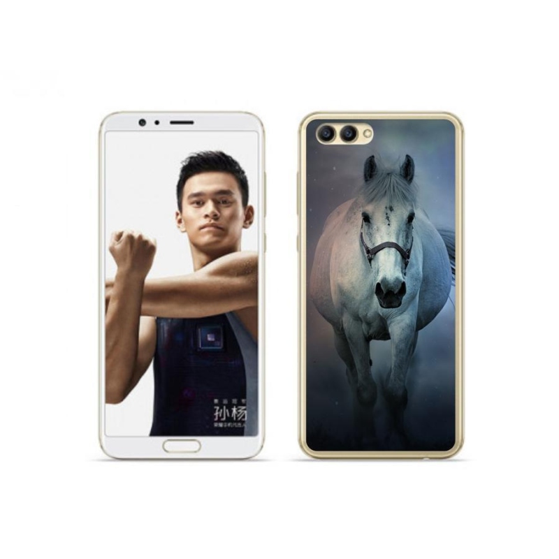 Gél tok mmCase a Honor View 10 készülékhez - futó fehér ló