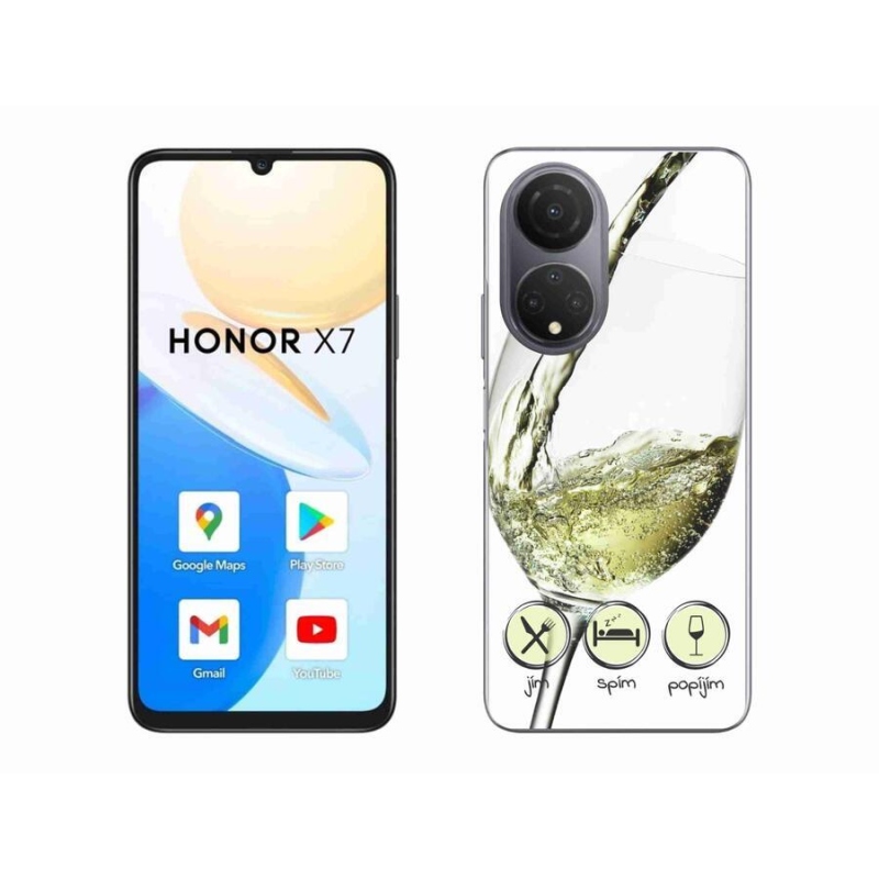 Gél tok mmCase a Honor X7-hez - borospohár fehér