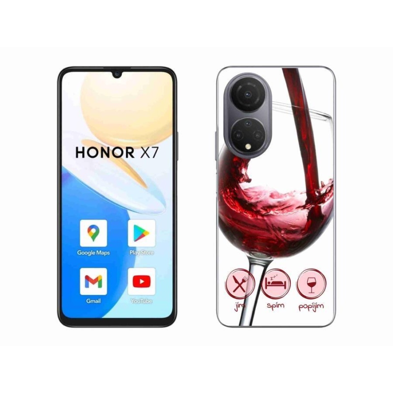 Gél tok mmCase a Honor X7-hez - borospohár piros