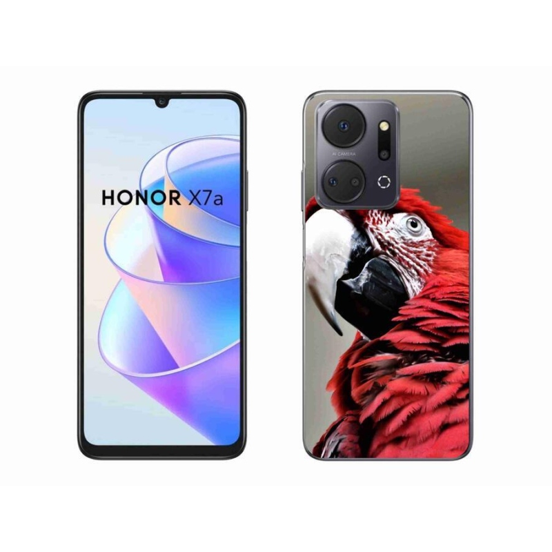 Gél tok mmCase a Honor X7a készülékhez - papagáj ara piros
