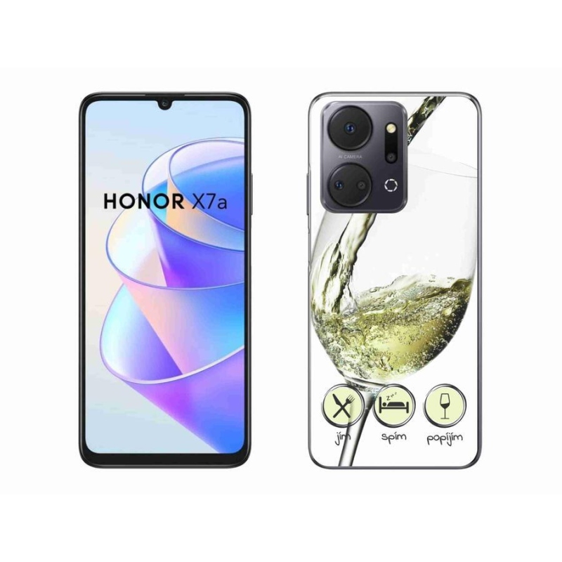 Gél tok mmCase a Honor X7a készülékhez - borospohár fehér