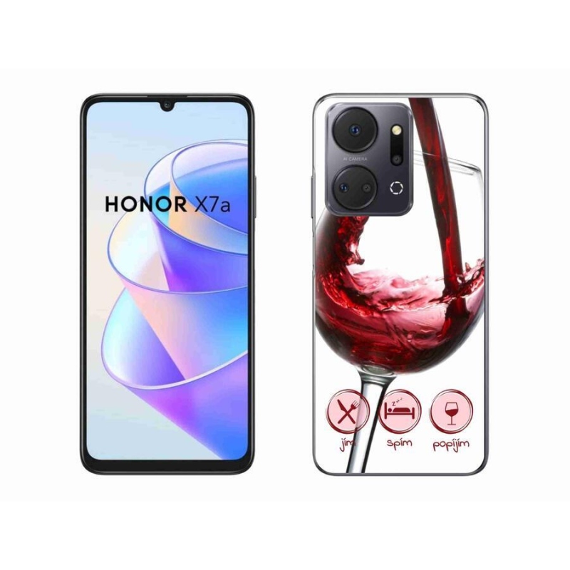 Gél tok mmCase a Honor X7a készülékhez - borospohár piros