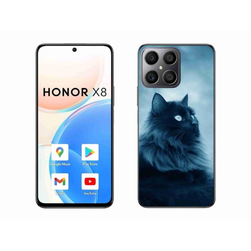 Gél tok mmCase a Honor X8 4G készülékhez - fekete cat 1
