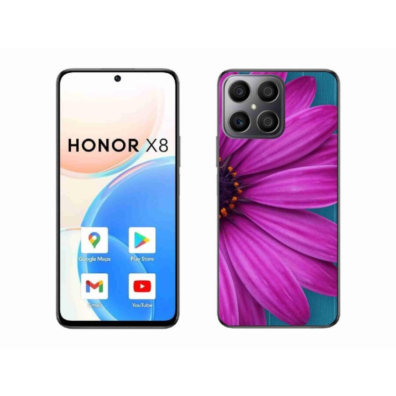 Gél tok mmCase a Honor X8 4G-hez - lila margaréta