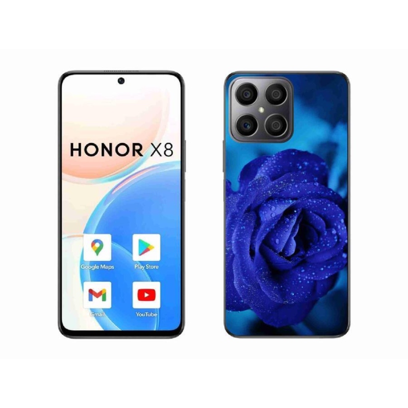 Gél tok mmCase a Honor X8 4G készülékhez - kék rózsa
