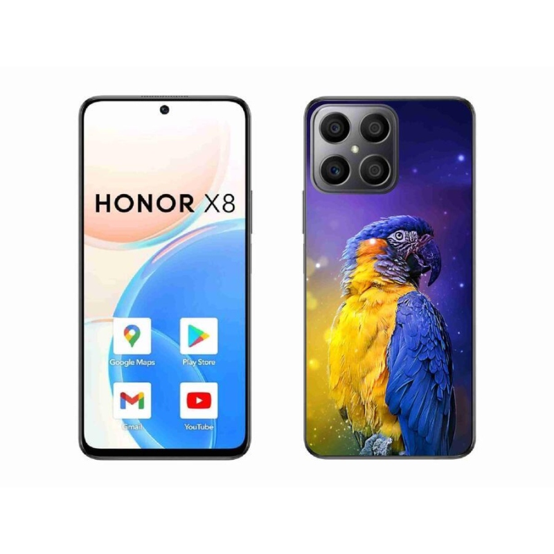 Gél tok mmCase a Honor X8 4G készülékhez - papagáj ara 1