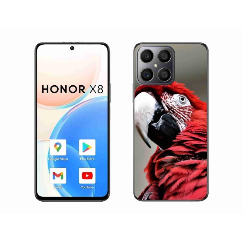 Gél tok mmCase a Honor X8 4G készülékhez - papagáj ara piros