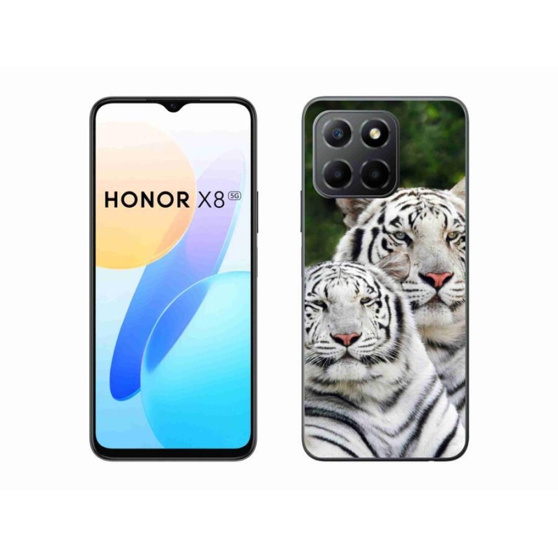 Gél tok mmCase a Honor X8 5G/Honor 70 Lite 5G készülékhez - fehér tigrisek