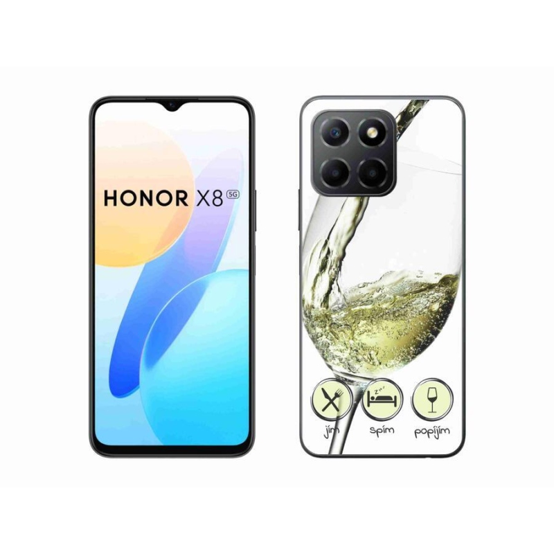 Gél tok mmCase a Honor X8 5G/Honor 70 Lite 5G készülékhez - borospohár fehér