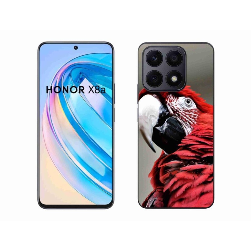 Gél tok mmCase a Honor X8a készülékhez - papagáj ara piros