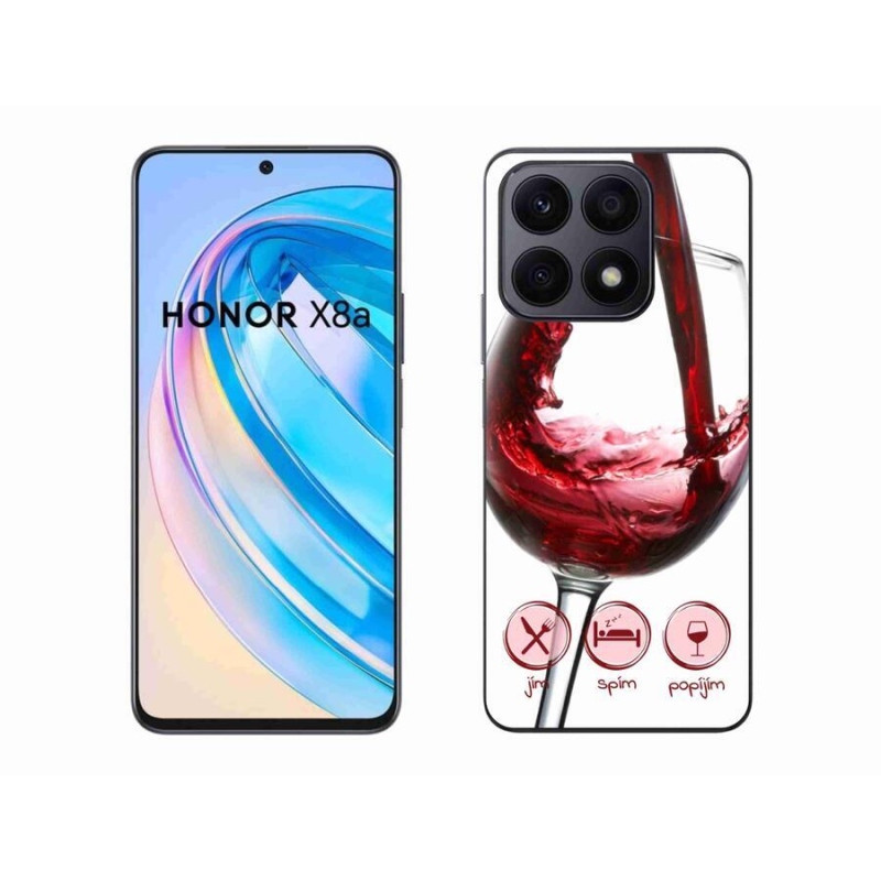 Gél tok mmCase a Honor X8a készülékhez - borospohár piros