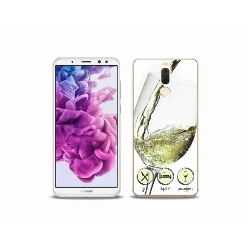 Gél tok mmCase mobiltelefonhoz Huawei Mate 10 Lite - borospohár fehér
