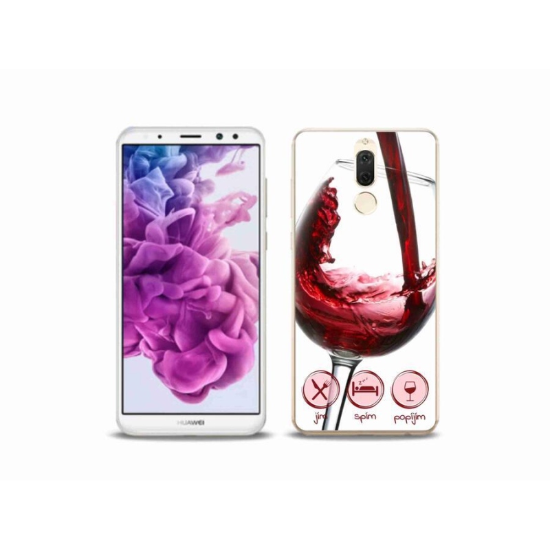 Gél tok mmCase mobilhoz Huawei Mate 10 Lite - borospohár piros