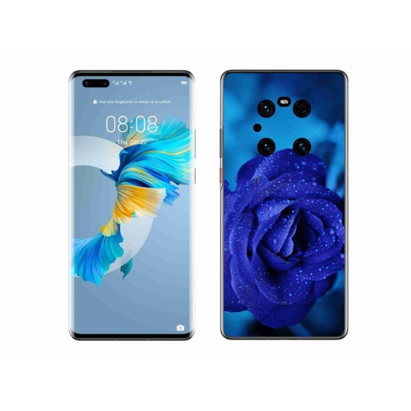 Gél tok mmCase mobiltelefonhoz Huawei Mate 40 Pro - kék rózsa