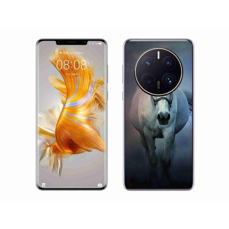 Gél tok mmCase a Huawei Mate 50 Pro számára - futó fehér ló