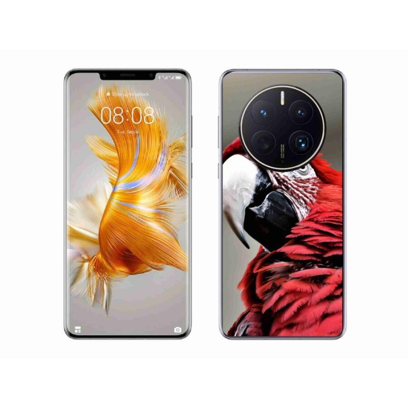 Gél tok mmCase mobiltelefonhoz Huawei Mate 50 Pro - papagáj ara piros