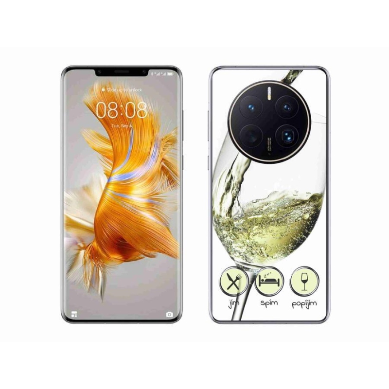 Gél tok mmCase mobiltelefonhoz Huawei Mate 50 Pro - borospohár fehér
