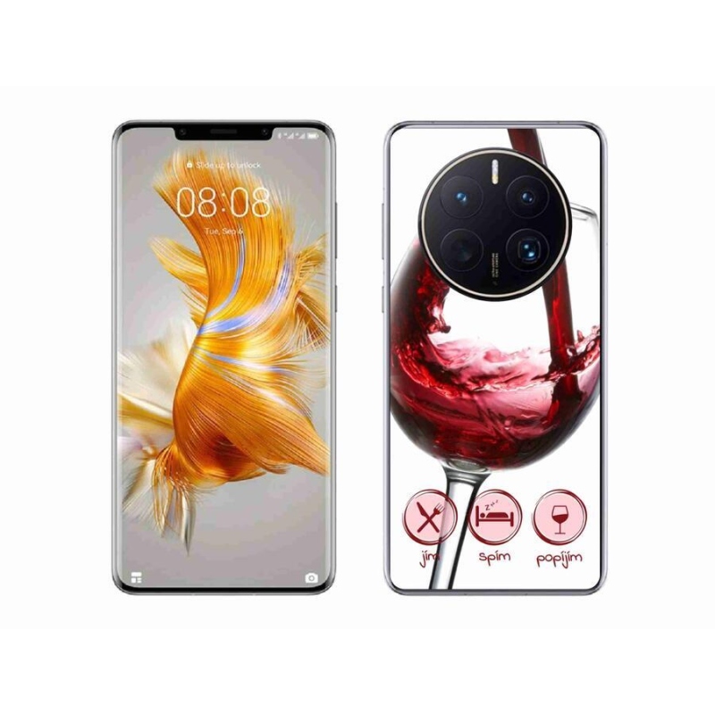 Gél tok mmCase mobiltelefonhoz Huawei Mate 50 Pro - borospohár piros