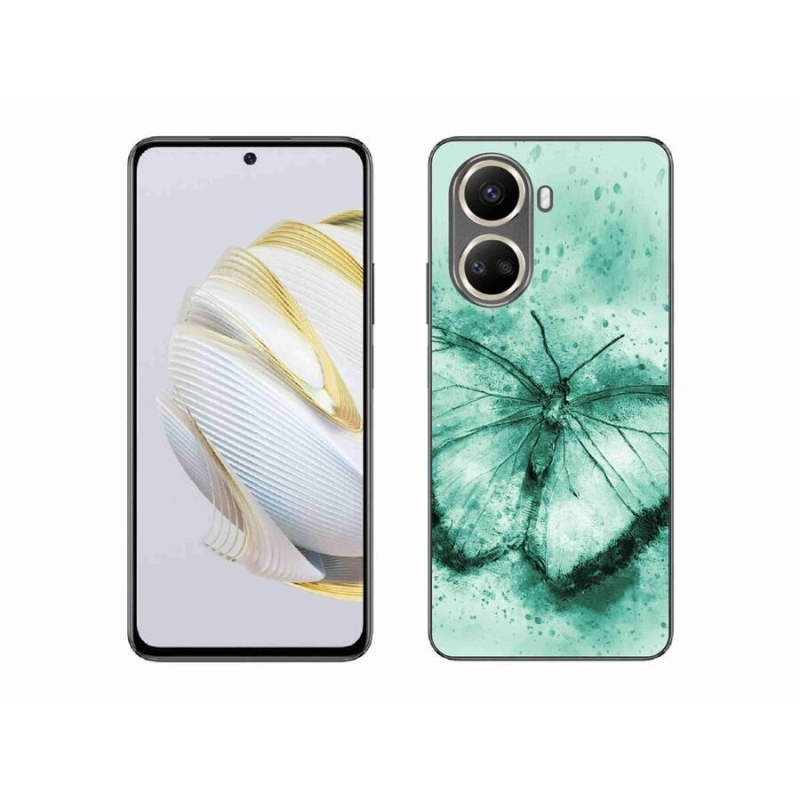 Gél tok mmCase mobiltelefonhoz Huawei Nova 10 SE - zöld pillangó