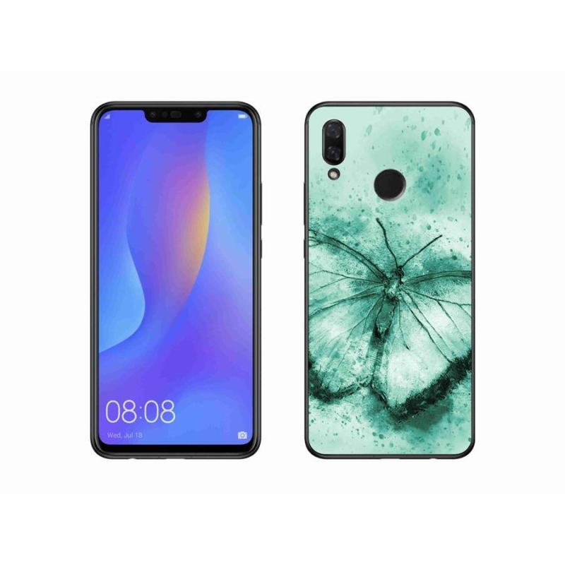 Gél tok mmCase mobiltelefonhoz Huawei Nova 3i - zöld pillangó