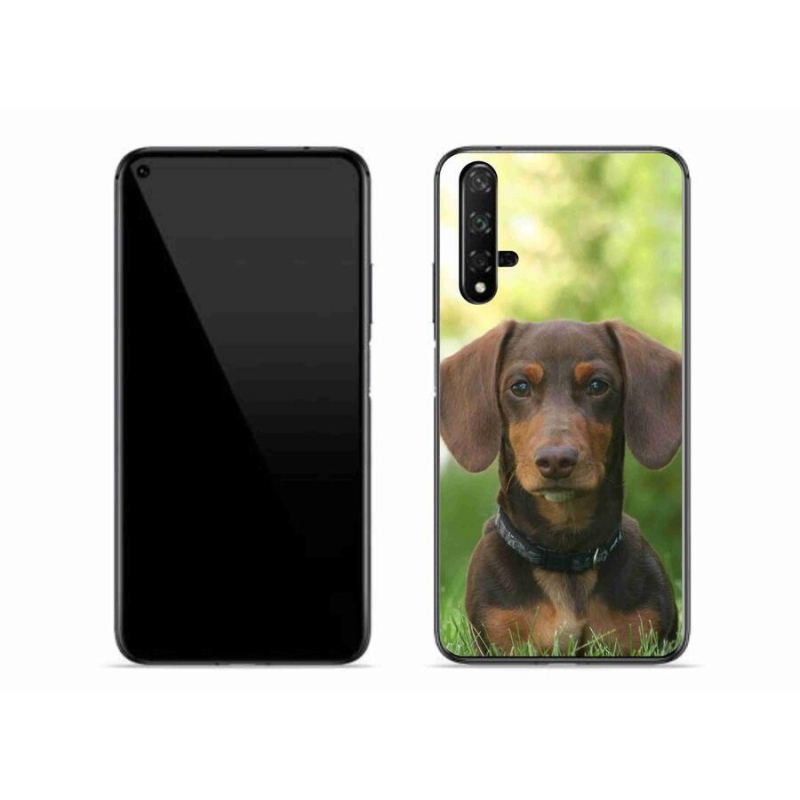 Gél tok mmCase a mobil Huawei Nova 5T - barna tacskóhoz