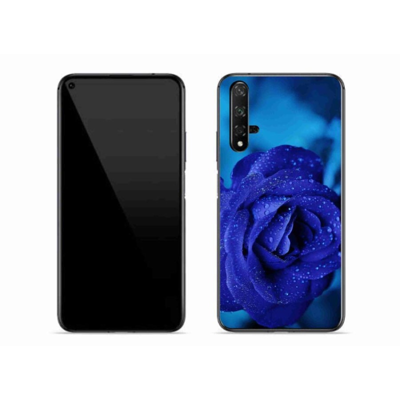 Gél tok mmCase mobil Huawei Nova 5T - kék rózsa