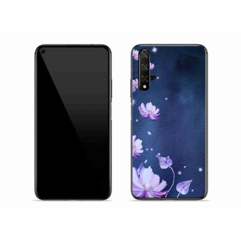 Gél tok mmCase a mobil Huawei Nova 5T számára - virághullás
